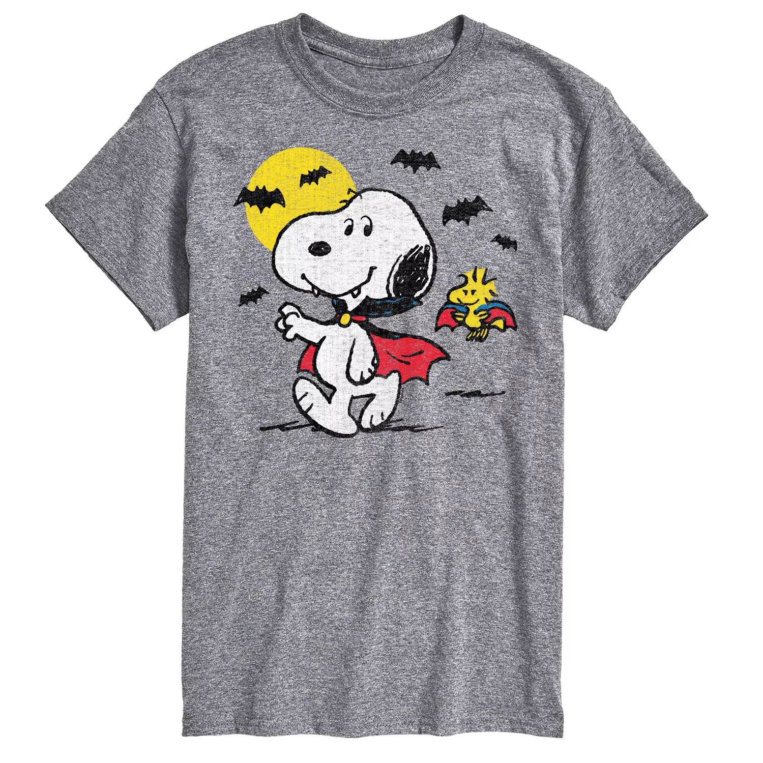 Футболка Big & Tall Peanuts Vampire Snoopy Licensed Character, серый