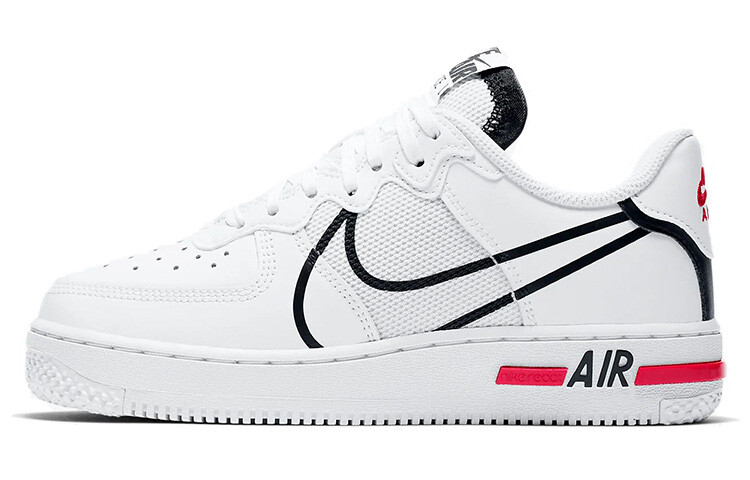 

Женские кроссовки для скейтбординга Nike Air Force 1 React (Gs) белый/черный/красный