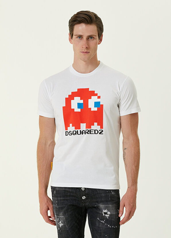 

Крутая белая футболка из коллаборации с pac-man Dsquared2, Белый