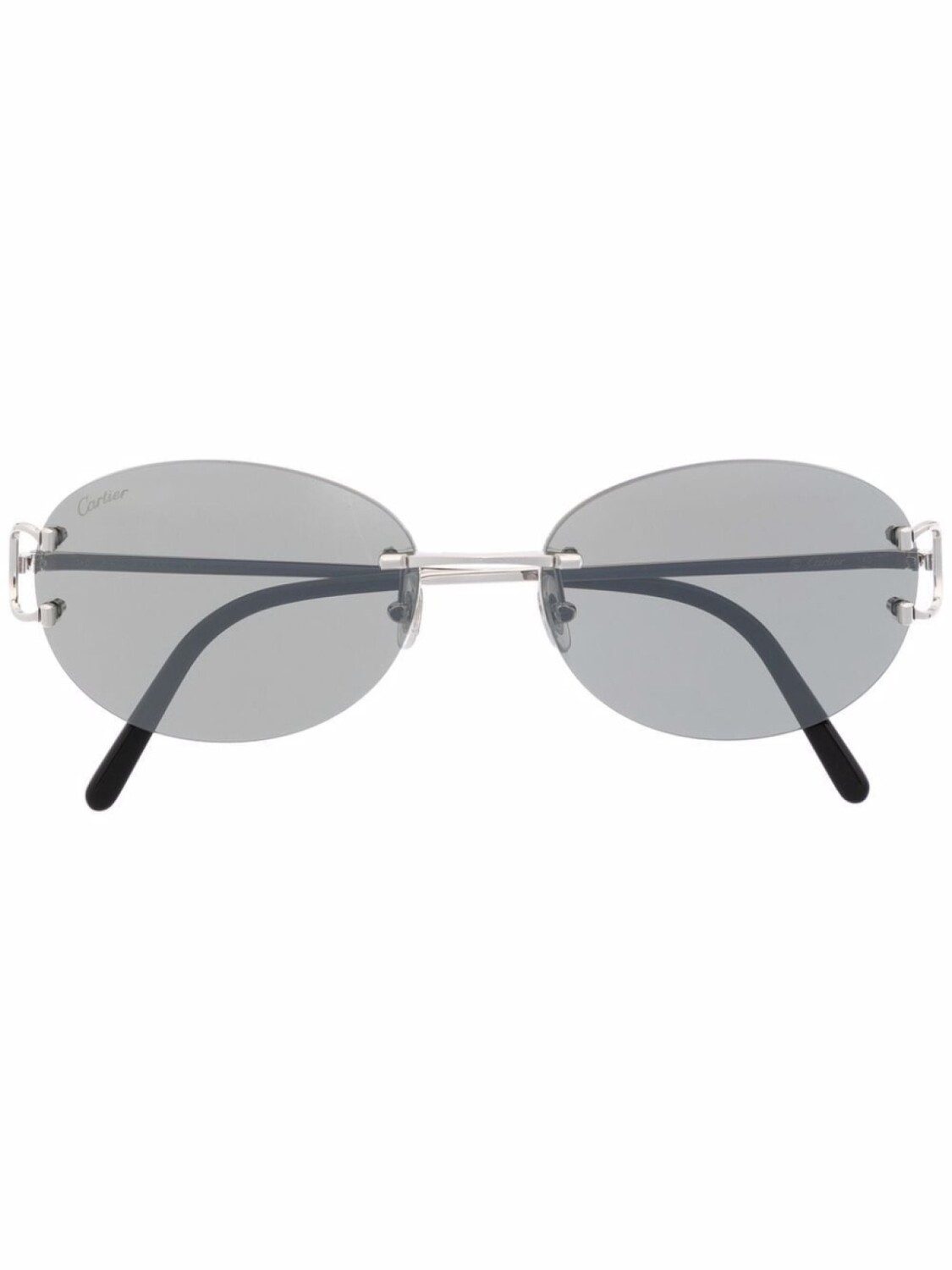 

Cartier Eyewear солнцезащитные очки с овальными линзами, серебристый