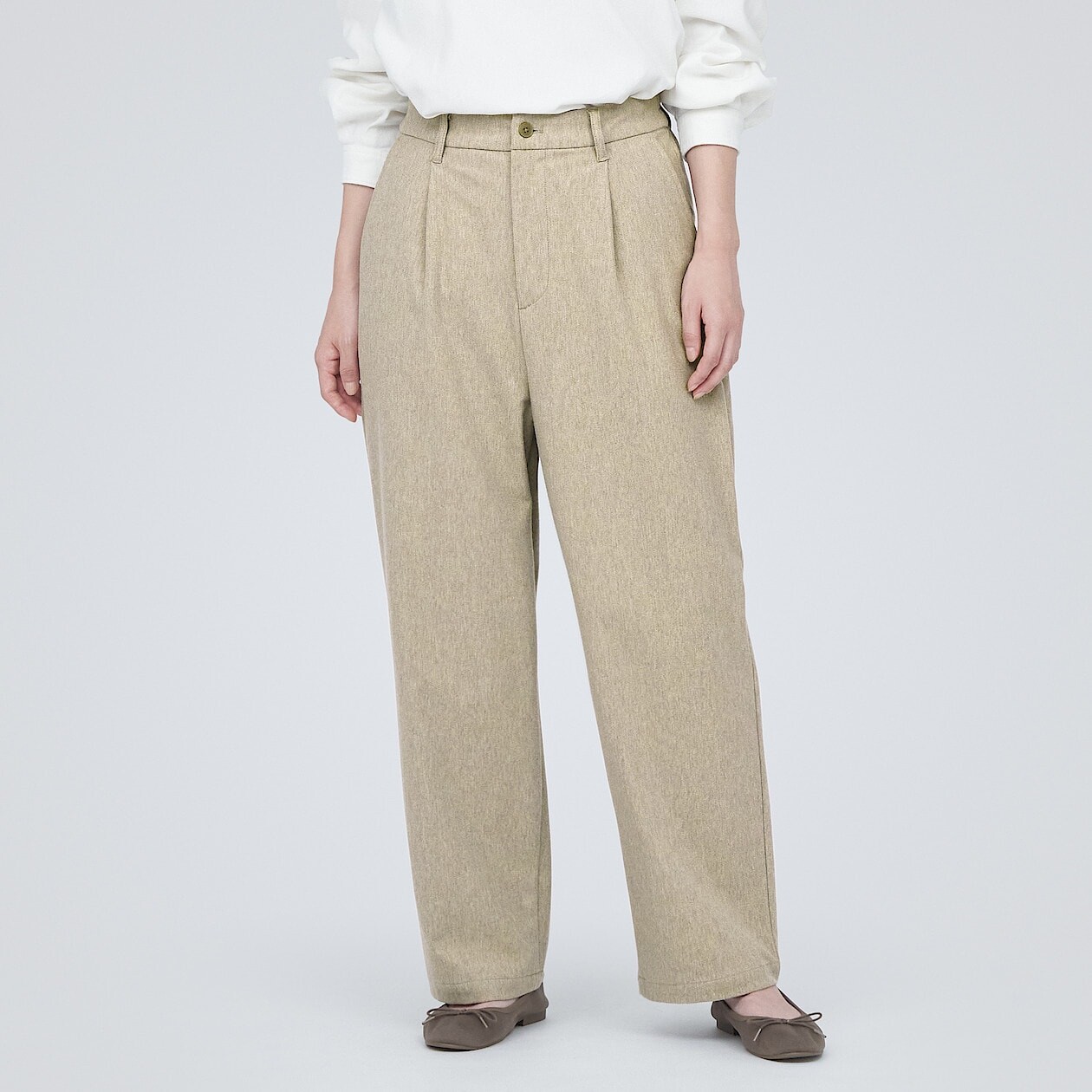 

Брюки с подкладкой из эластичного материала с начесом MUJI, светло-бежевый