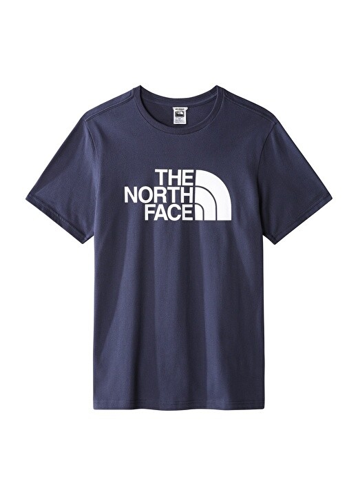 

Темно-синяя мужская футболка United Colors of Benetton с круглым вырезом и принтом The North Face