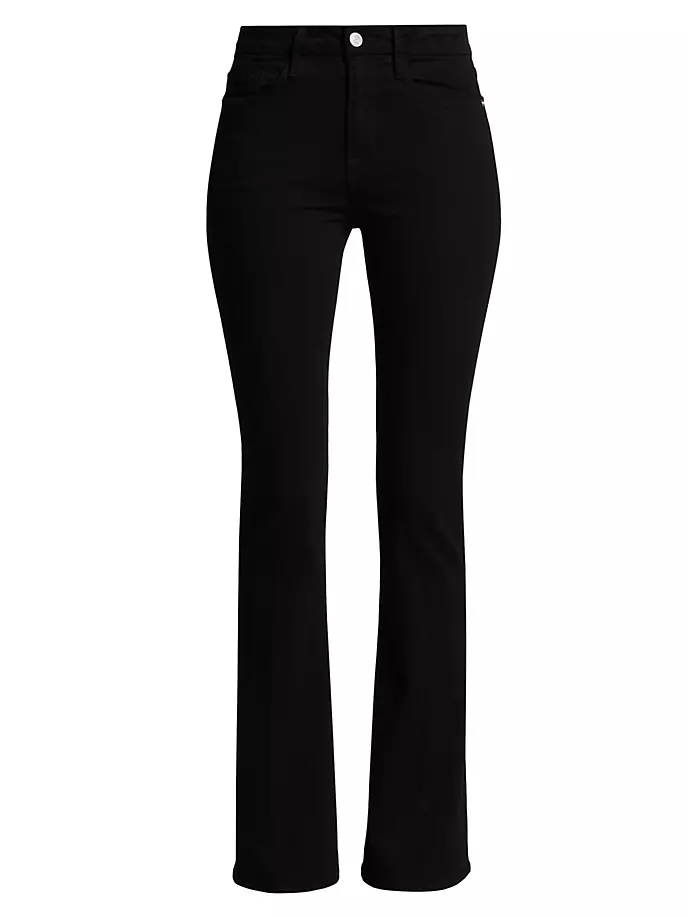Узкие эластичные джинсы Le Mini с вырезом под завязку Frame, цвет film noir