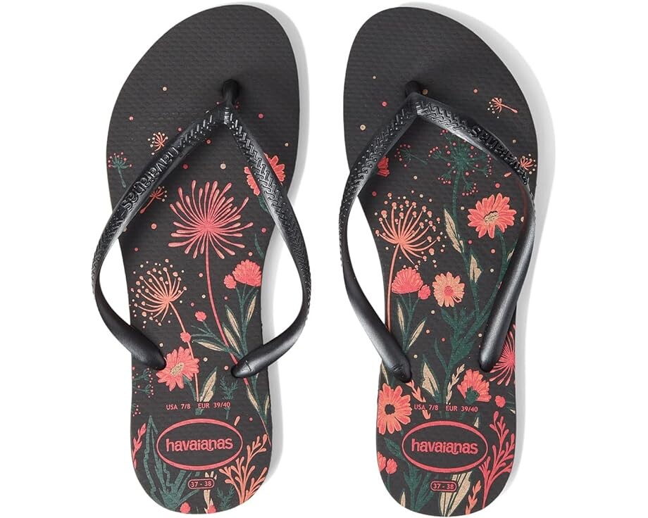 

Сандалии Havaianas Slim Organic Flip Flop Sandal, цвет Black/Pink