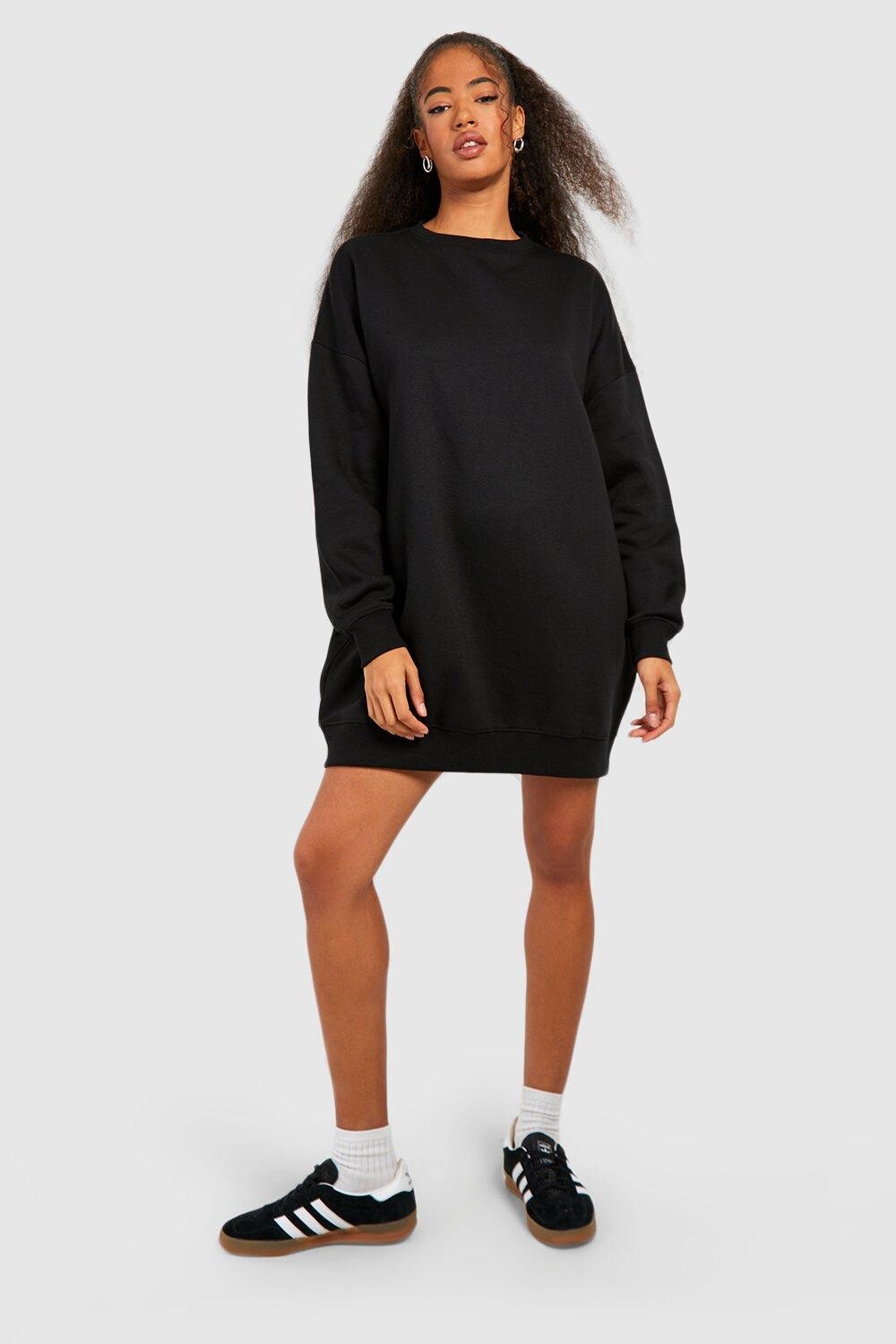 

спортивное платье оверсайз boohoo, черный