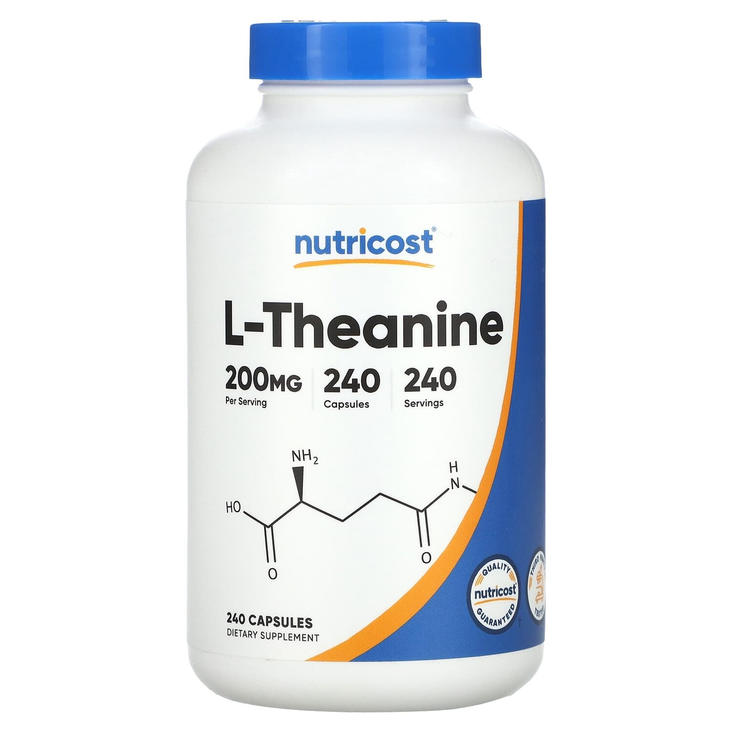 

L-теанин, 200 мг, 240 капсул, Nutricost