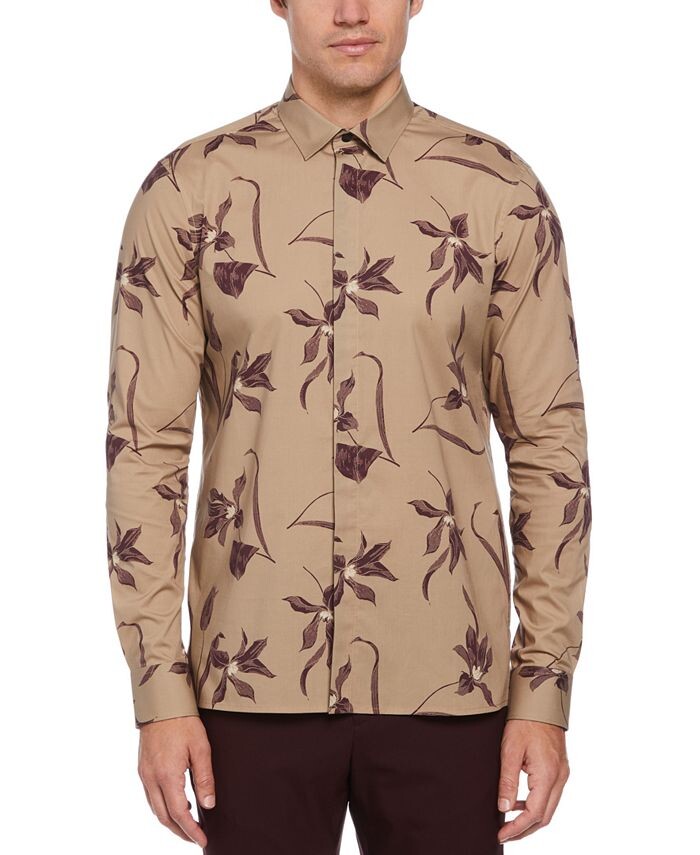 

Мужская рубашка с цветочным принтом Perry Ellis, белый