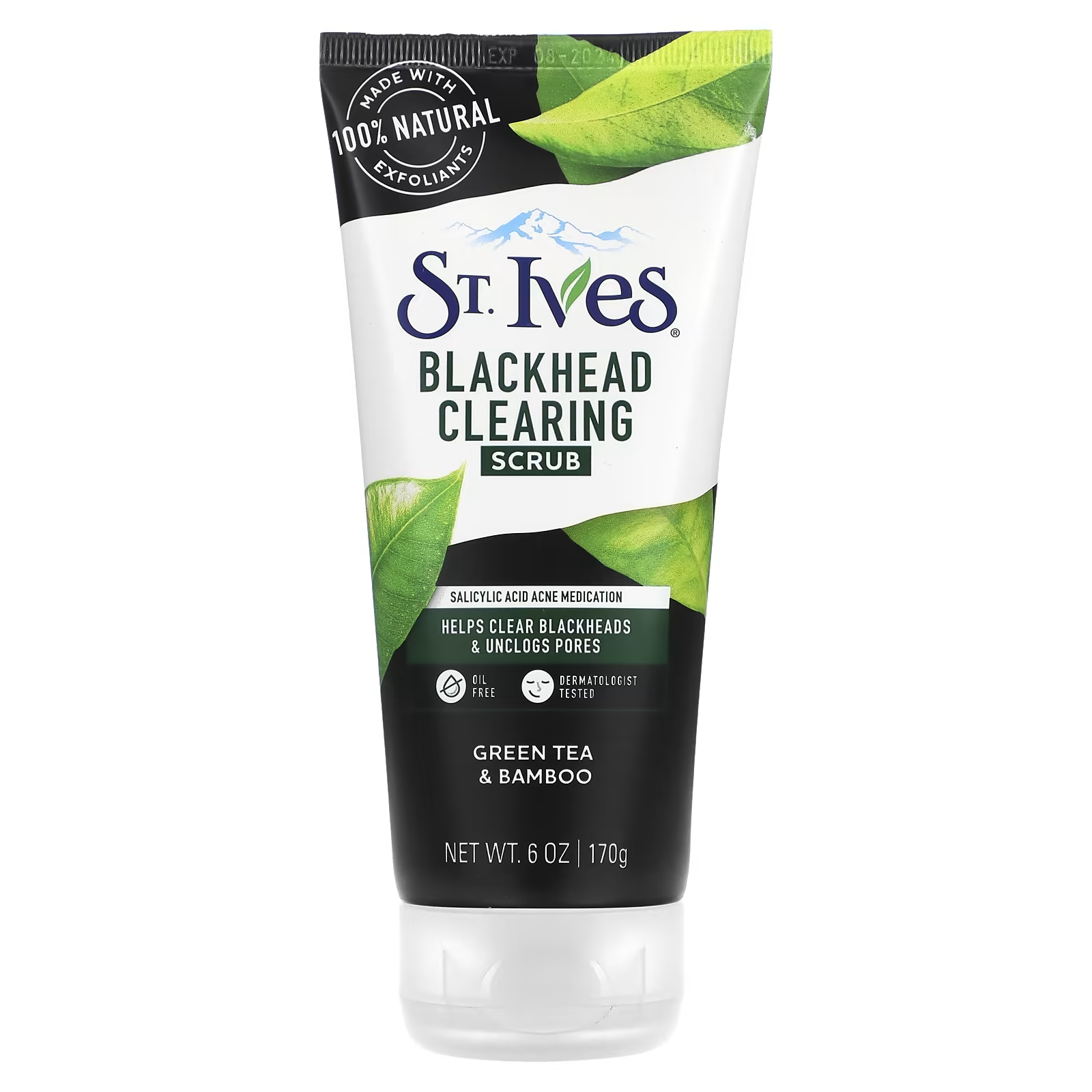 Скраб для очищения St. Ives от черных точек, зеленый чай и бамбук