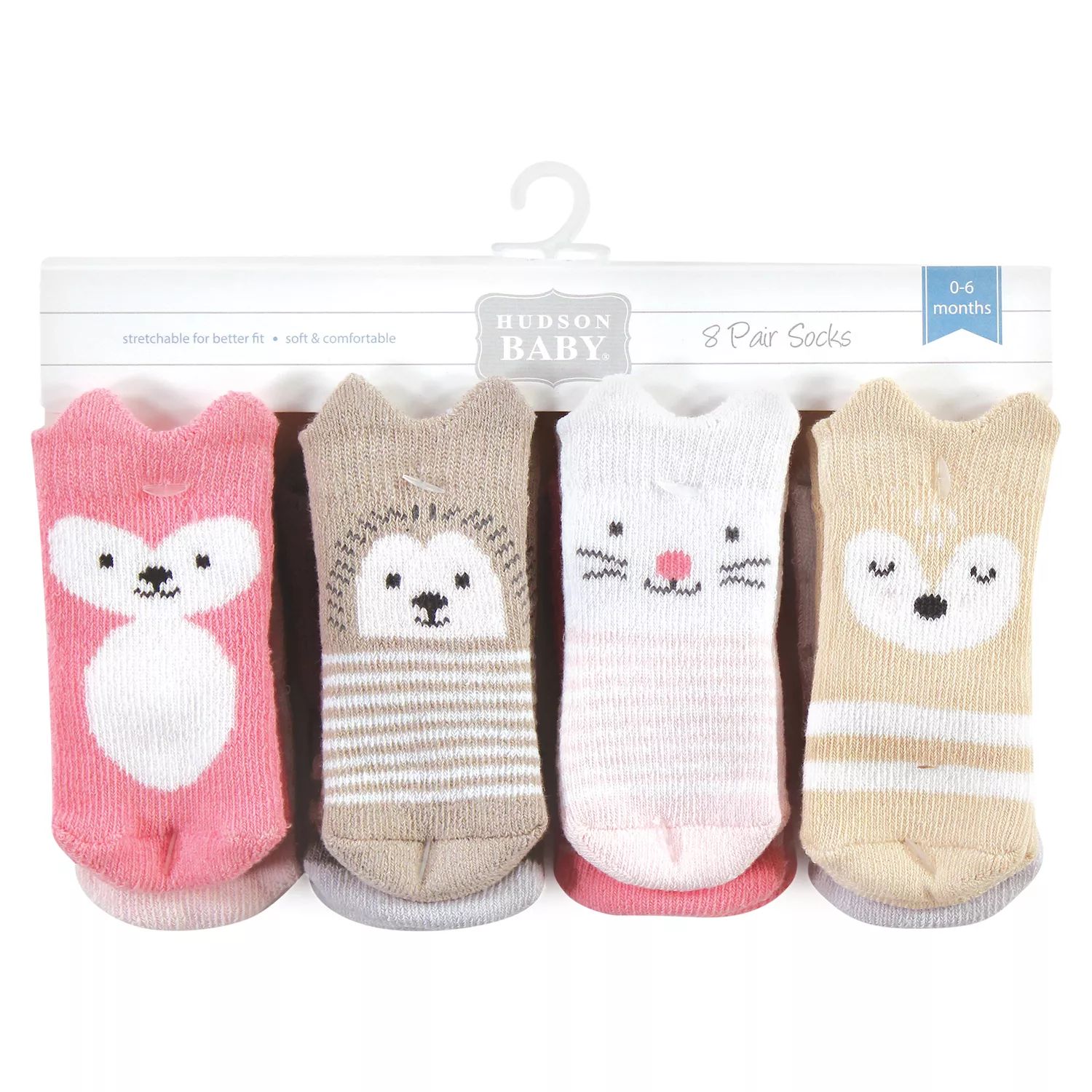 Носки Hudson для новорожденных девочек, хлопковые и махровые носки для новорожденных, Woodland для девочек, 8 шт. Hudson Baby