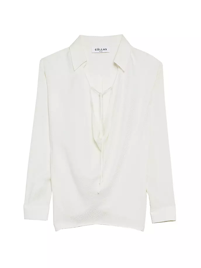 Рубашка Misia с драпировкой спереди и воротником-хомутом Callas Milano, белый