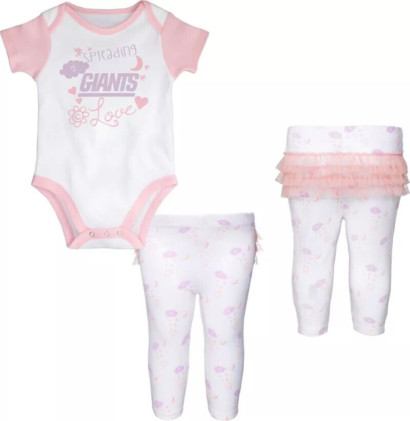 

Комплект одежды для новорожденного Nfl Team Apparel Infant New York Giants Spread Love розового/белого цвета