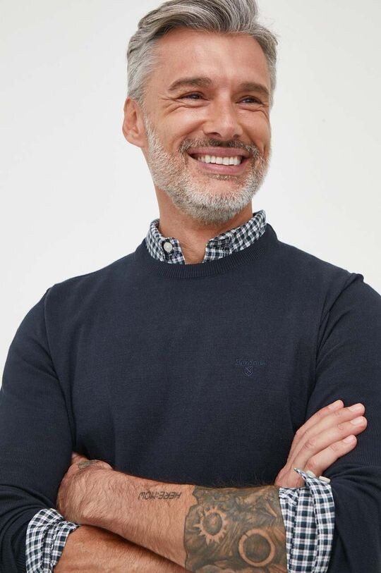 

Хлопковый свитер Essentials Barbour, темно-синий