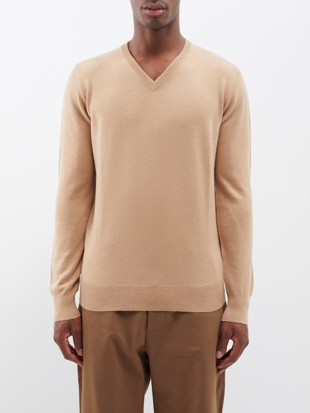 

Кашемировый свитер с v-образным вырезом Ghiaia Cashmere, бежевый