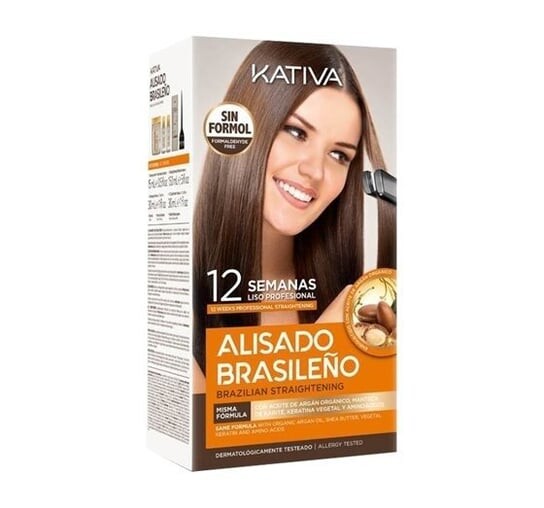 

Набор косметики для кератинового выпрямления волос, 4 шт. Kativa, Alisado Brasileno