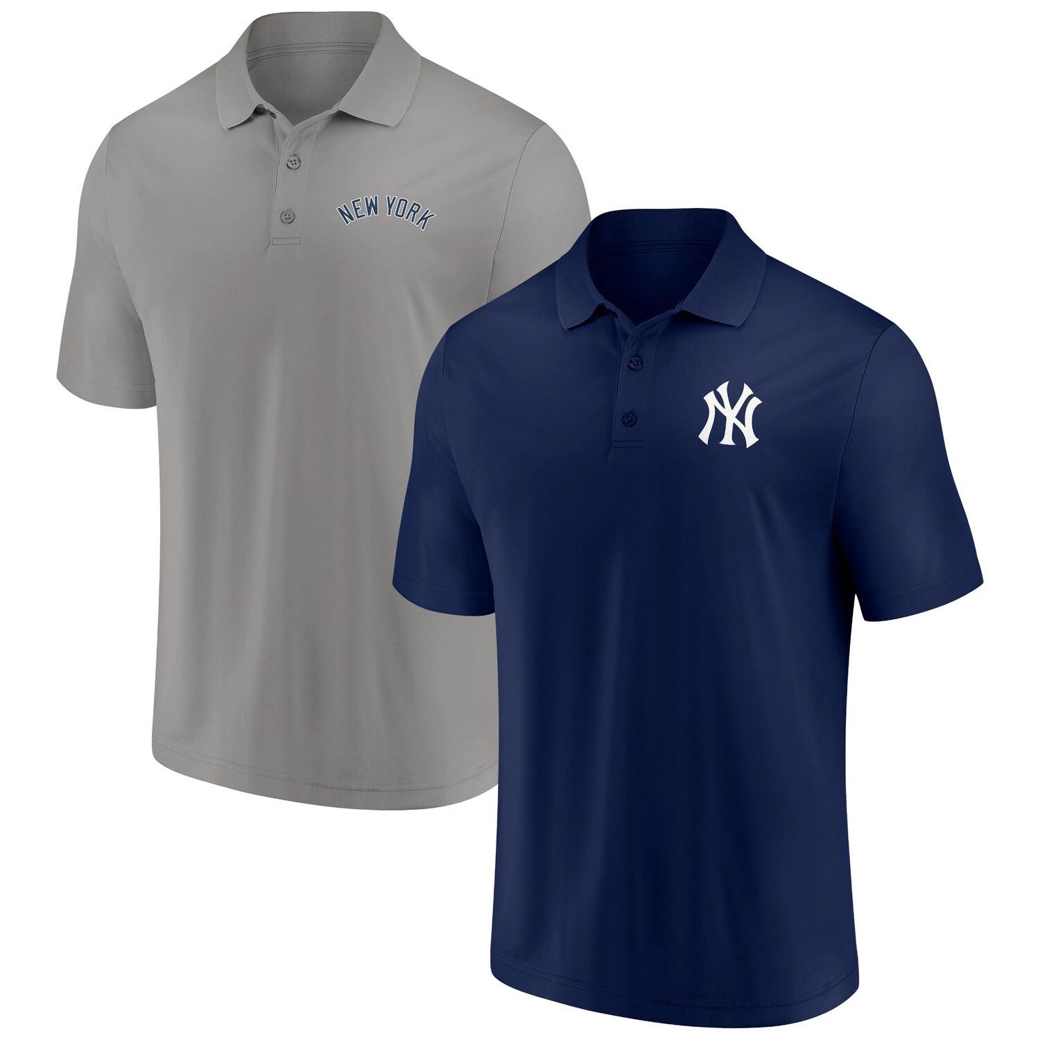 Мужской комплект поло с фирменным логотипом темно-синего/серого цвета New York Yankees Dueling Logos Fanatics