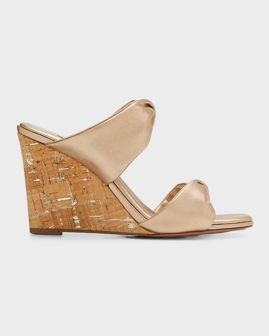 

Сандалии на танкетке Twist Metallic с двумя ремешками Aquazzura