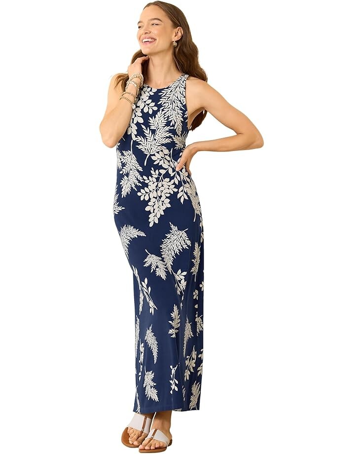 

Платье Tommy Bahama Jasmina Whisper Fronds Dress, цвет Island Navy