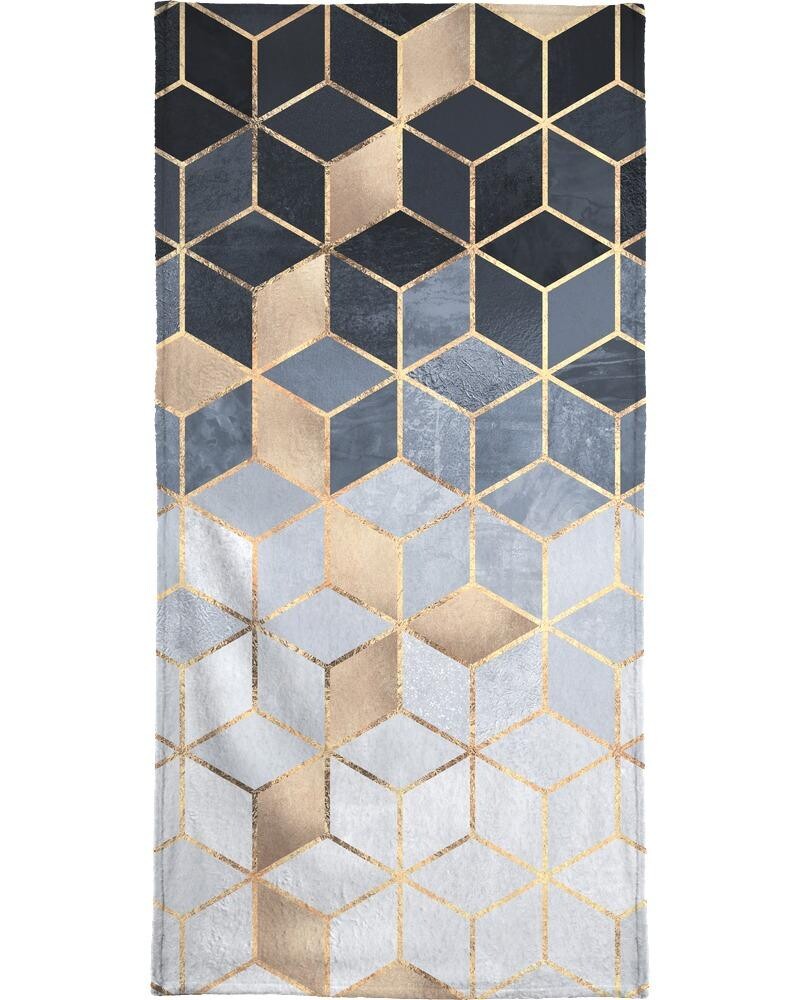 

Полотенце для ванной Juniqe Soft Blue Gradient Cubes, цвет Blau & Braun