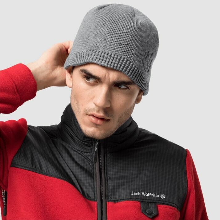 

Шапка Jack Wolfskin Stormlock Paw, серый