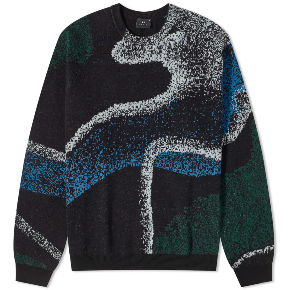

Трикотажное платье с принтом Paul Smith Wave, черный