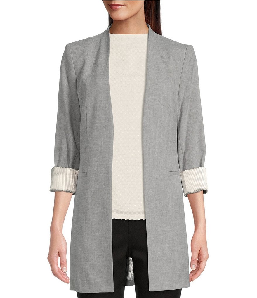 Куртка Calvin Klein с открытыми передними длинными рукавами и хлястиками, серый