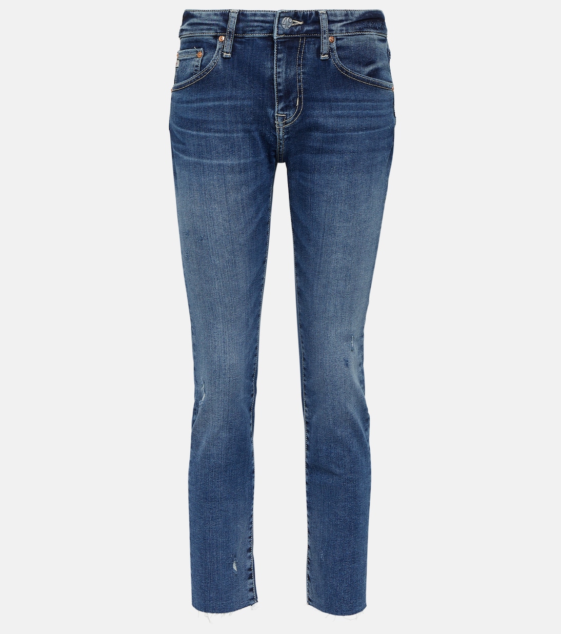 цена Узкие джинсы ex-boyfriend со средней посадкой Ag Jeans, синий