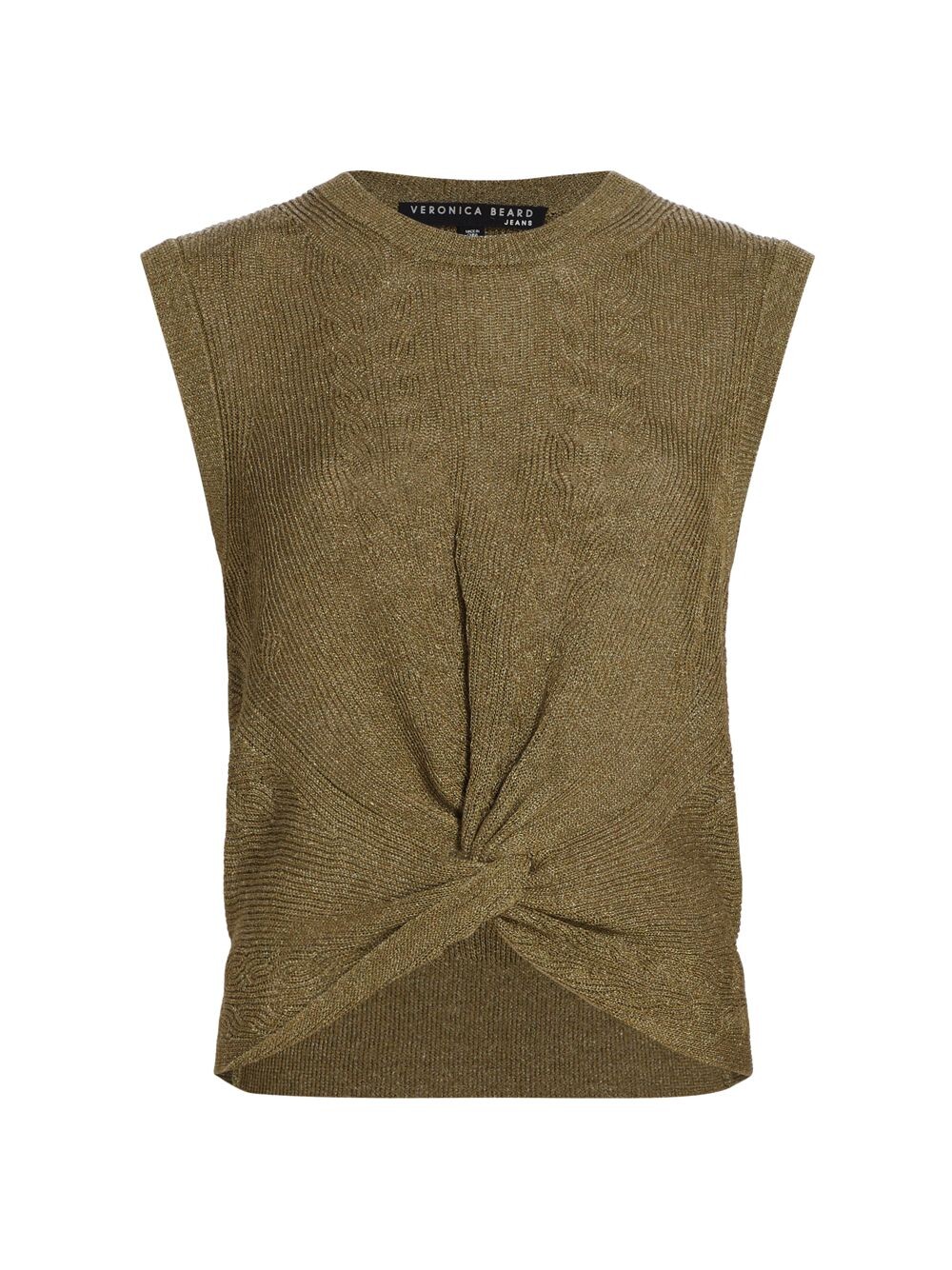 

Трикотажный жилет Kellen Twist-Front Pointelle Veronica Beard, Коричневый