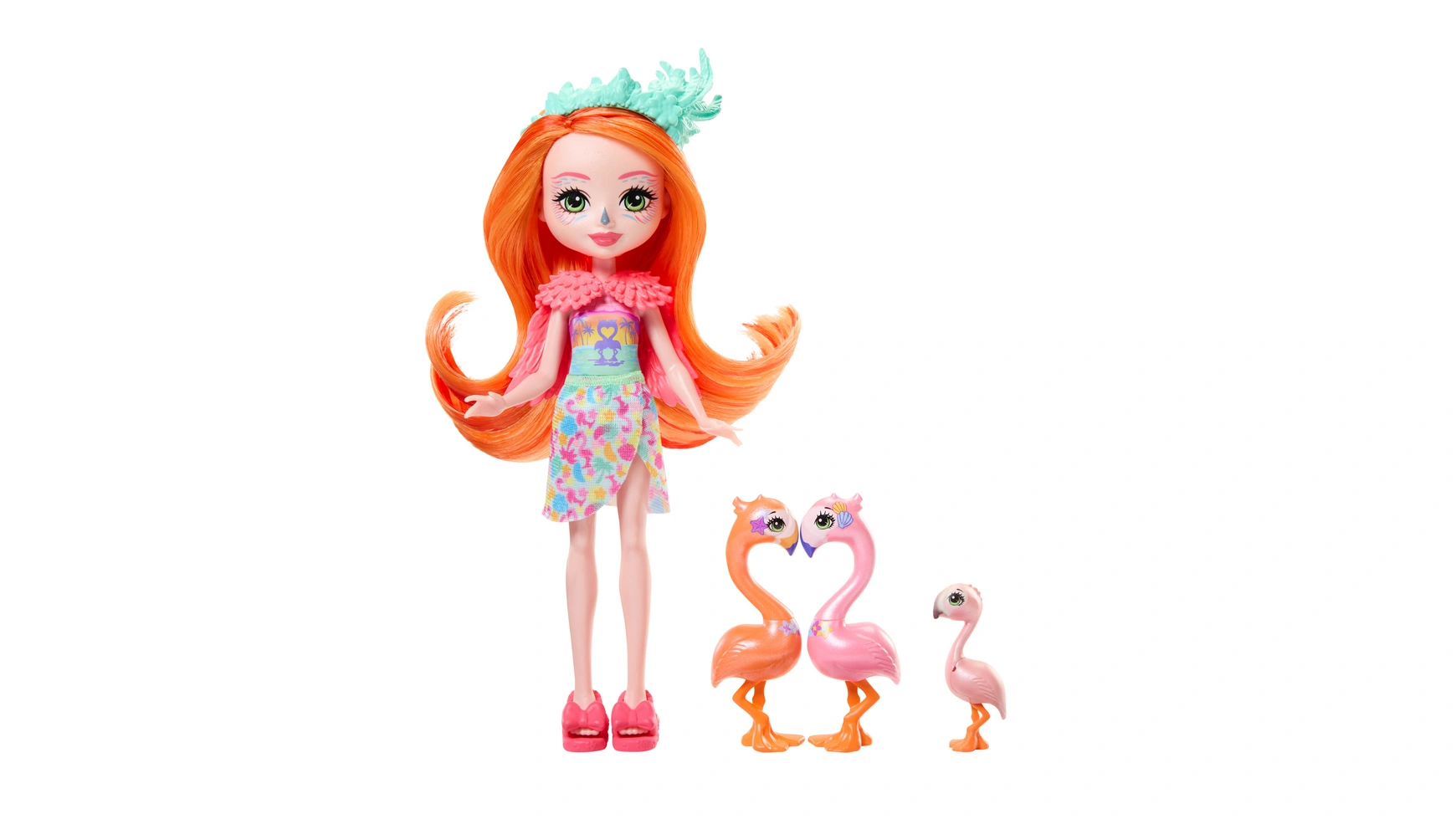 цена Enchantimals весенняя семья фламинго Mattel
