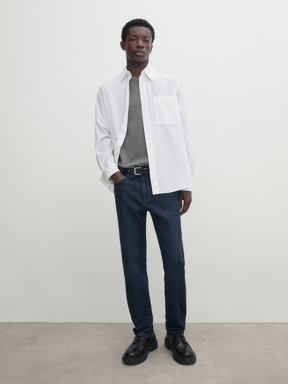 

Джинсовые брюки узкого кроя Massimo Dutti, индиго