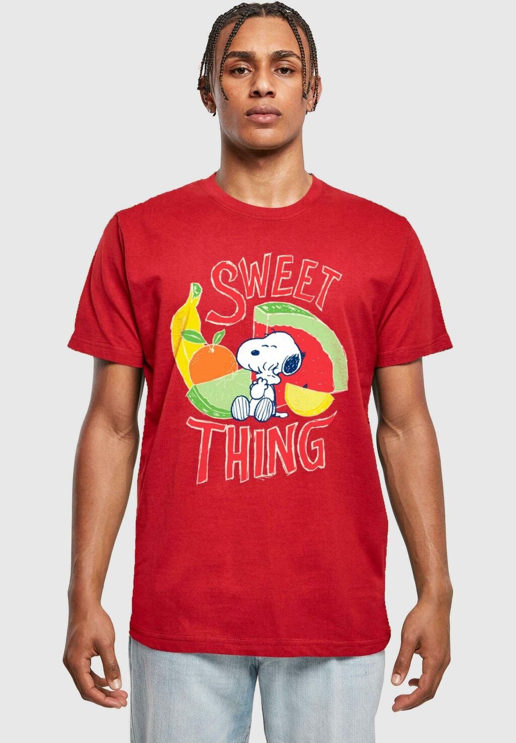 

Футболка с принтом PEANUTS THING ROUND NECK Merchcode, цвет burgundy
