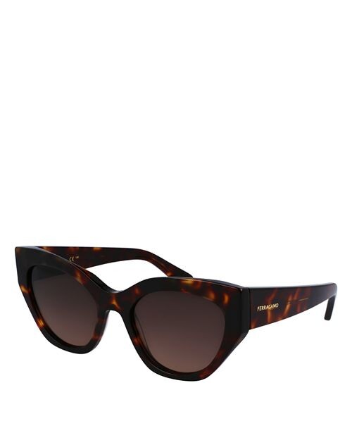 

Кошачьи глаза с геометрическим логотипом Classic, 55 мм Ferragamo, цвет Brown