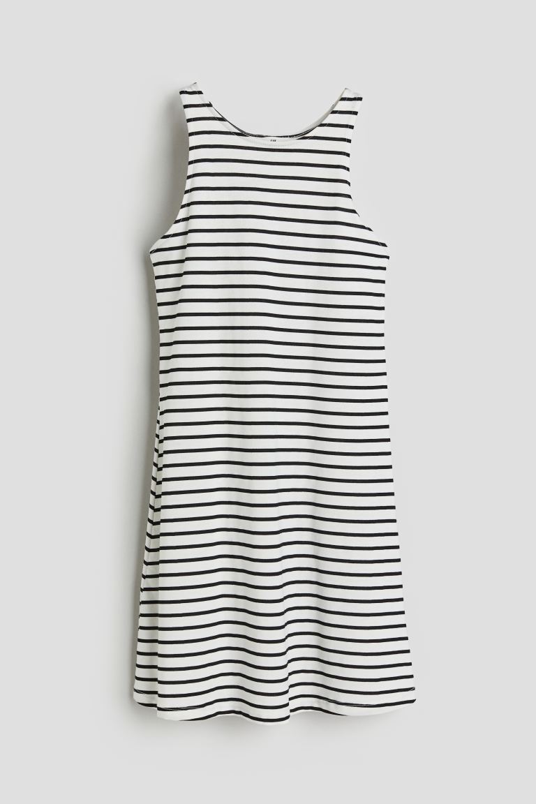 Платье из джерси без рукавов H&M, белый платье расклешенное с воланами без рукавов 42 синий