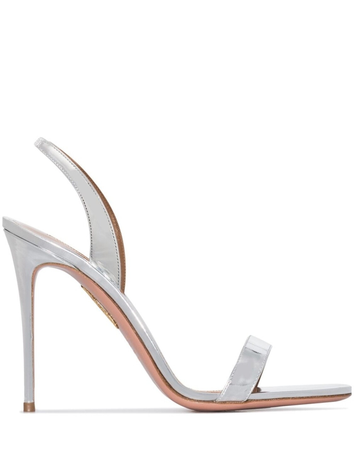 

Aquazzura босоножки So Nude 105, серебристый