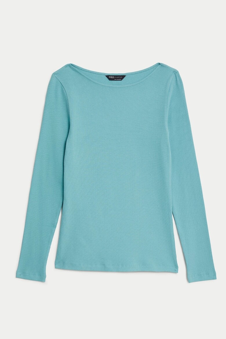 

Узкая блузка с вырезом лодочкой Marks & Spencer, синий