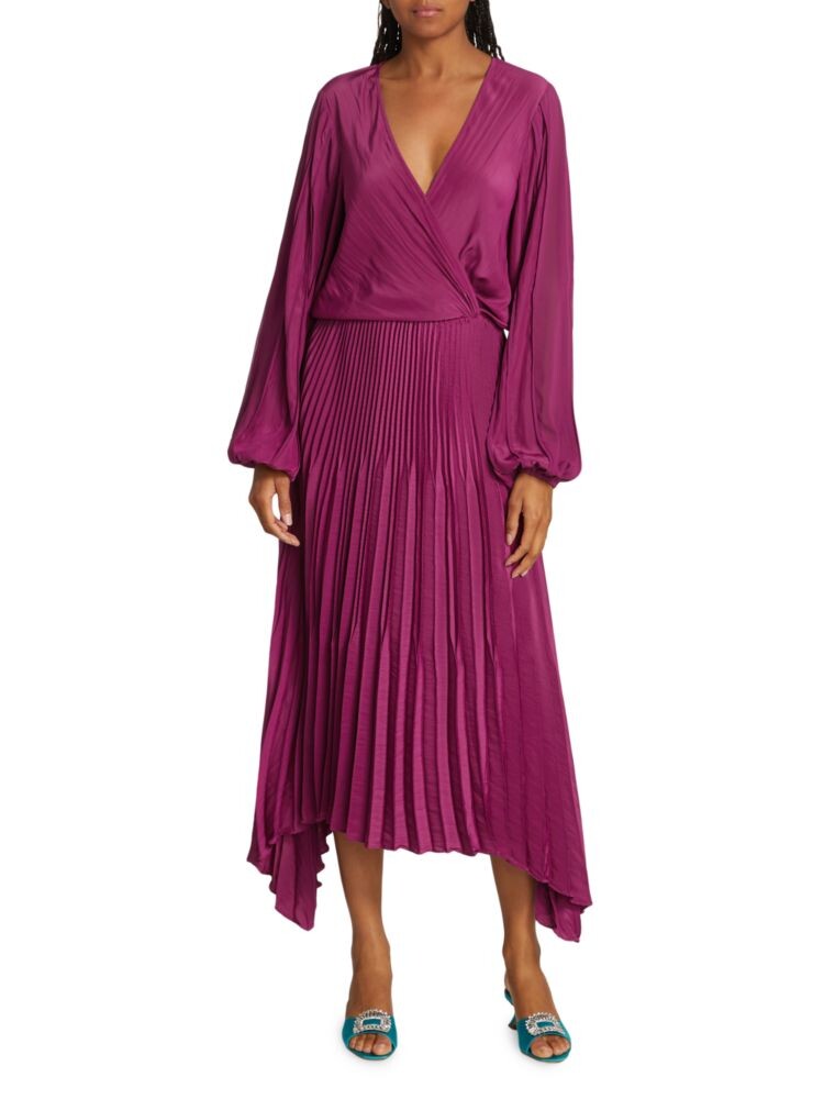 

Платье миди Sadie плиссе Ramy Brook, цвет Plum Berry
