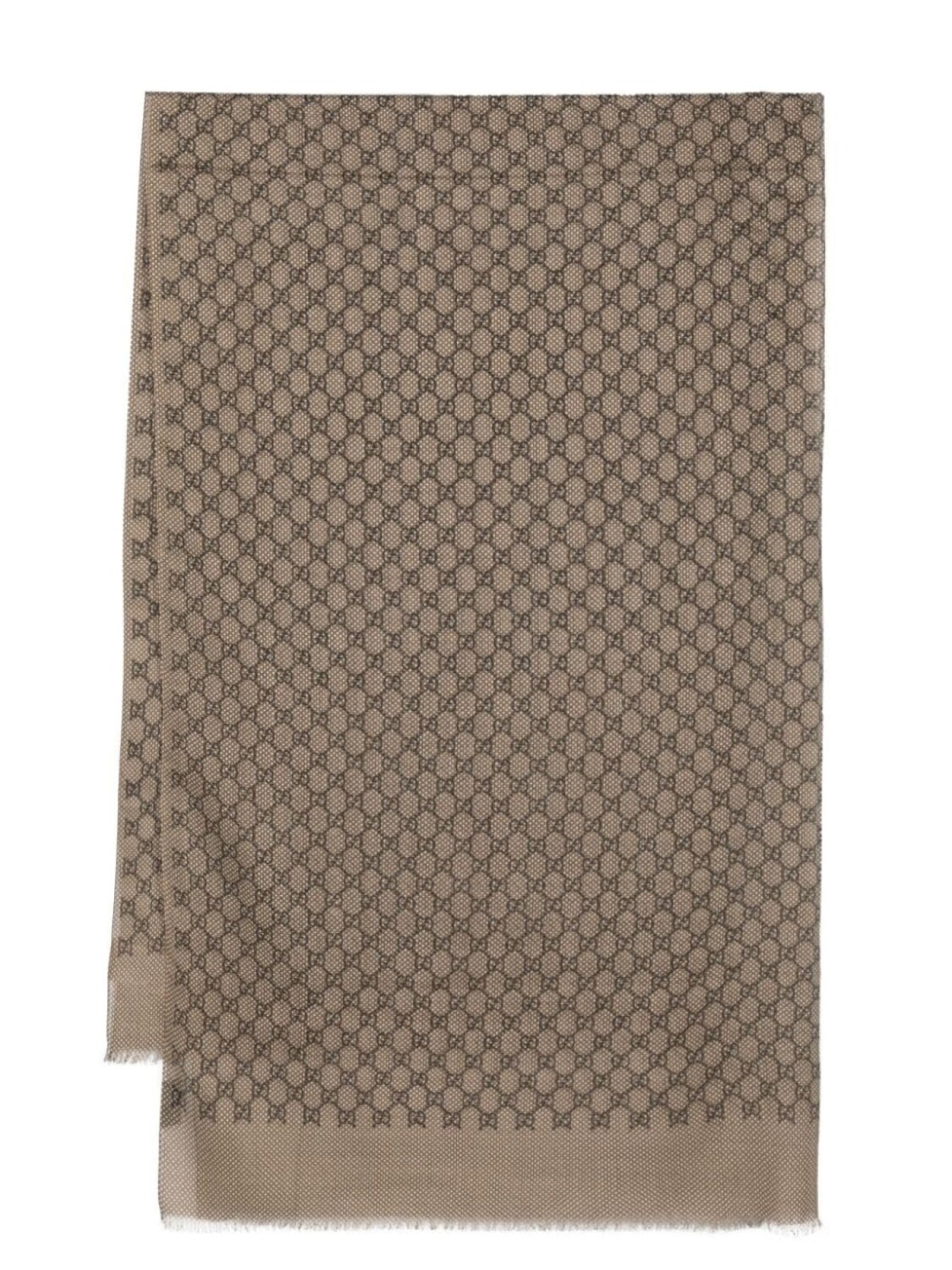 

Gucci жаккардовый шарф с бахромой и логотипом GG, нейтральный цвет