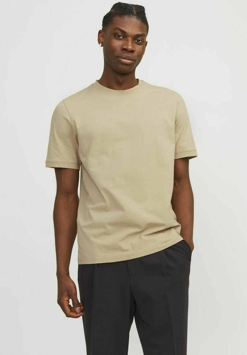 

Футболка базовая RUNDHALS Jack & Jones, цвет travertine