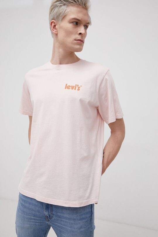 

Хлопковая футболка Levi's, розовый