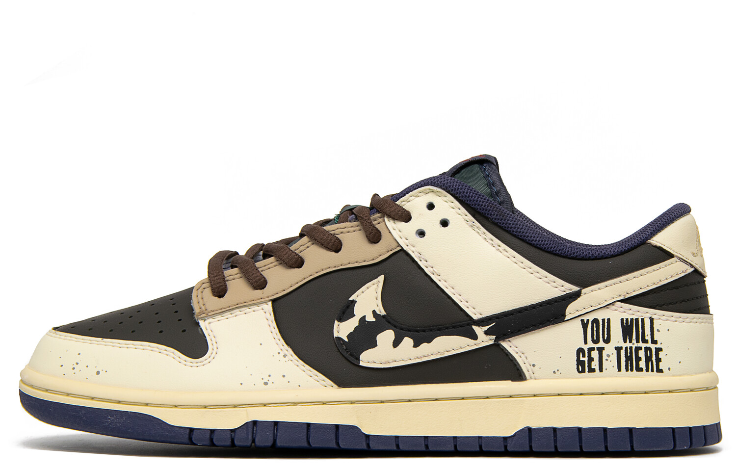 

Кроссовки Nike Dunk Skateboarding Shoes Men Low-top Black/beige/brown, черный