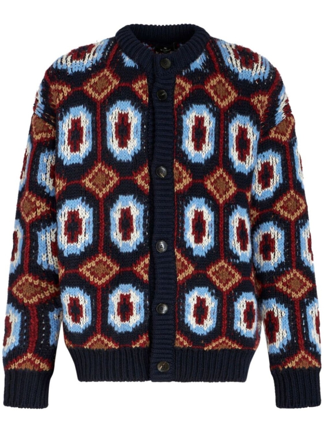 

ETRO кардиган из смесовой шерсти с узором, красный