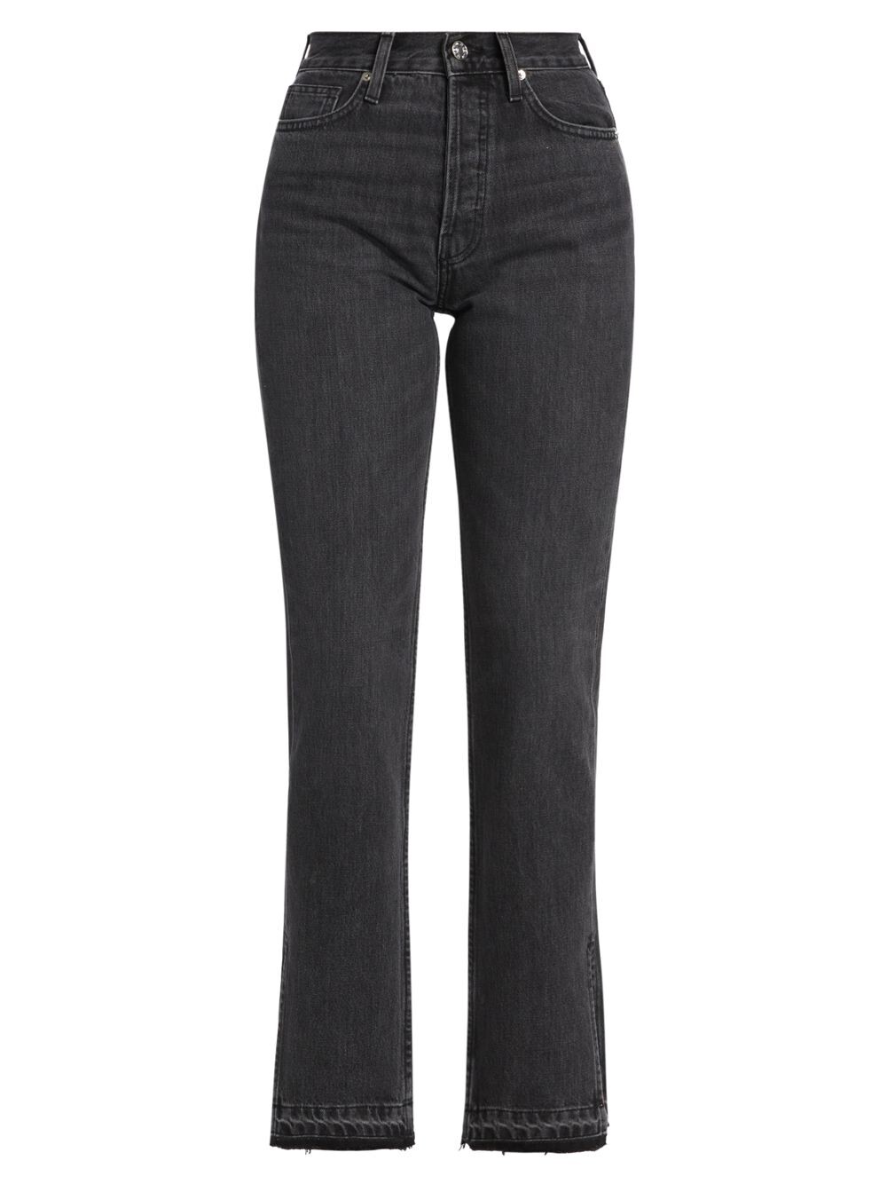 

Джинсы прямого кроя с высокой посадкой и разрезом по краю EB Denim