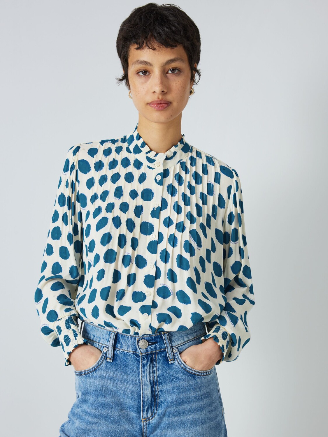 

Блуза с принтом Fabienne Chapot Lucky Spot, Tasty Teal/Cream White