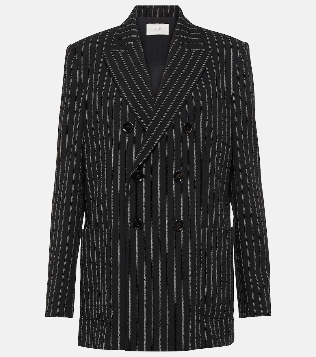 Двубортный пиджак Ami Paris, черный цена и фото