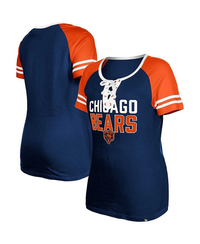 

Женская темно-синяя футболка со шнуровкой реглан Chicago Bears New Era, синий