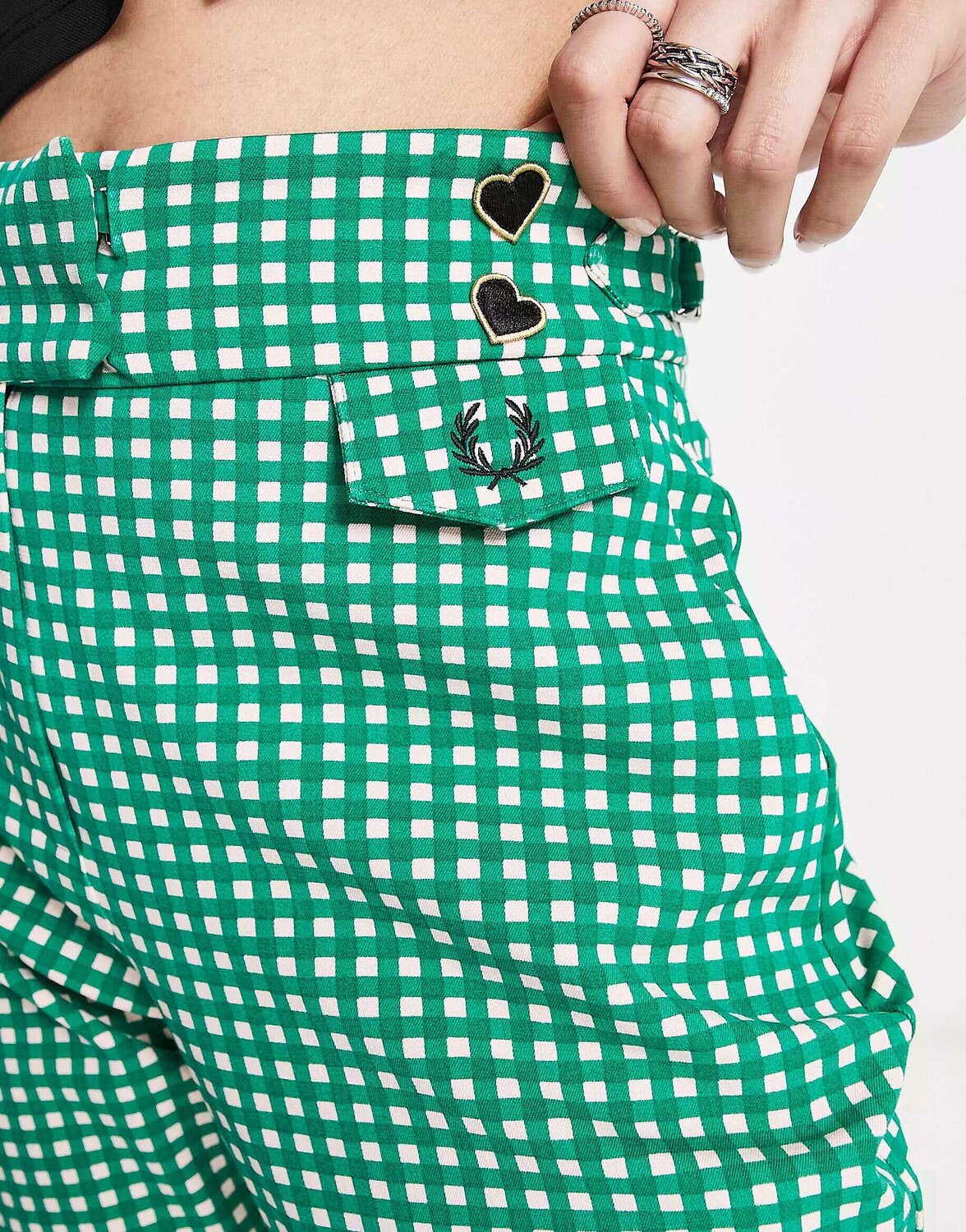

Зеленые брюки в мелкую клетку Fred Perry x Amy Winehouse, Зеленый