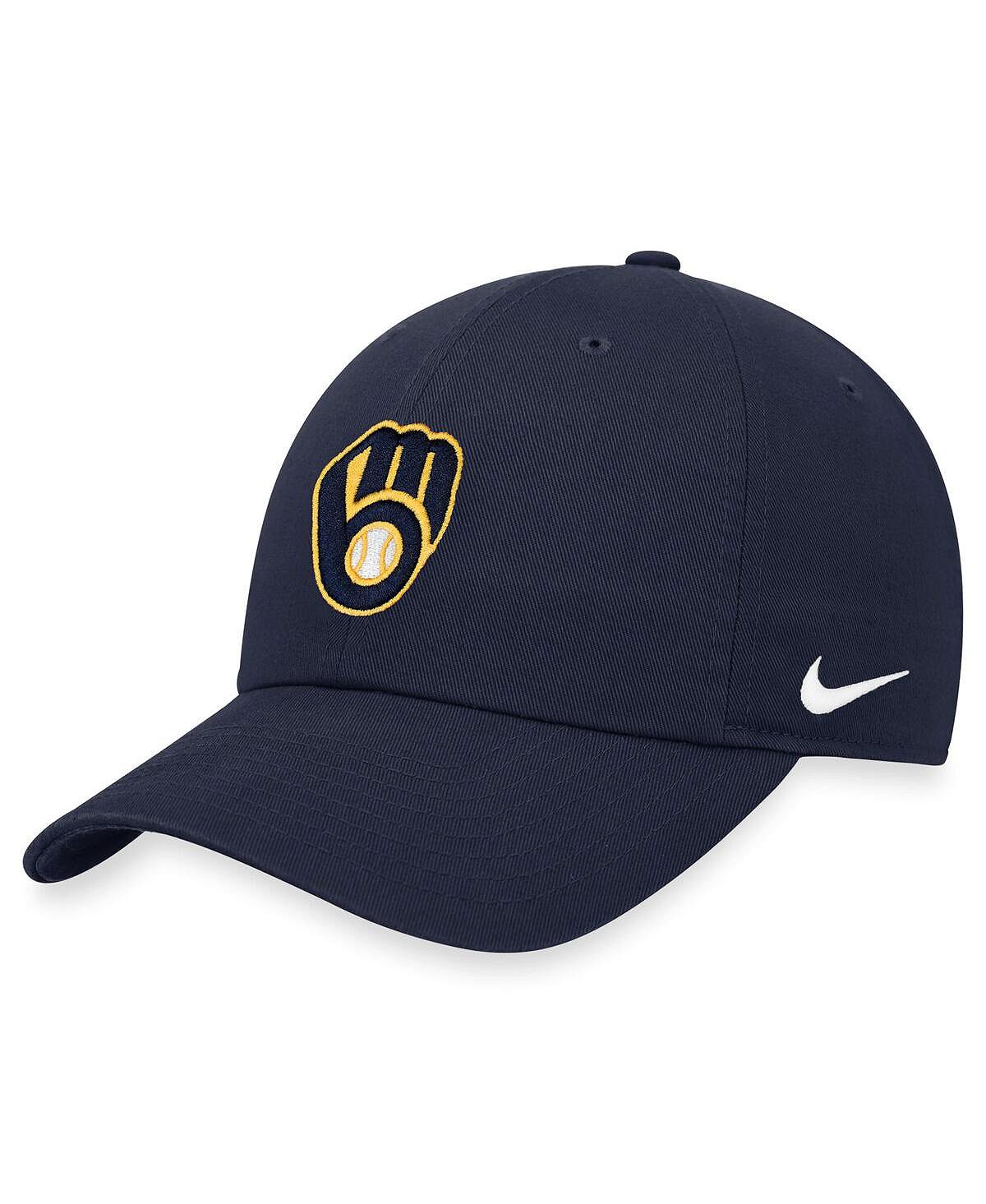 

Мужская темно-синяя регулируемая шляпа Milwaukee Brewers Heritage 86 Nike