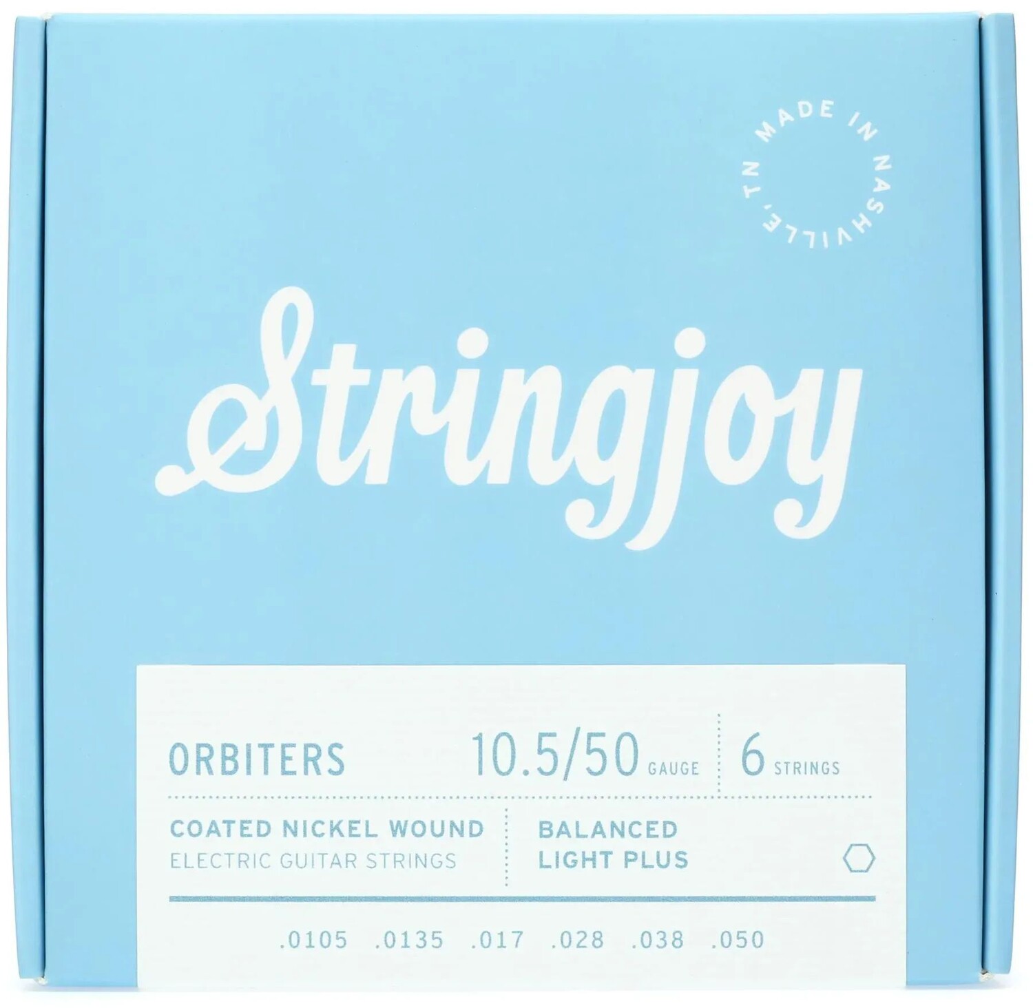 

Струны для электрогитары Stringjoy Orbiters со сбалансированным покрытием и никелевой намоткой — калибр Light Plus (.0105–.050)