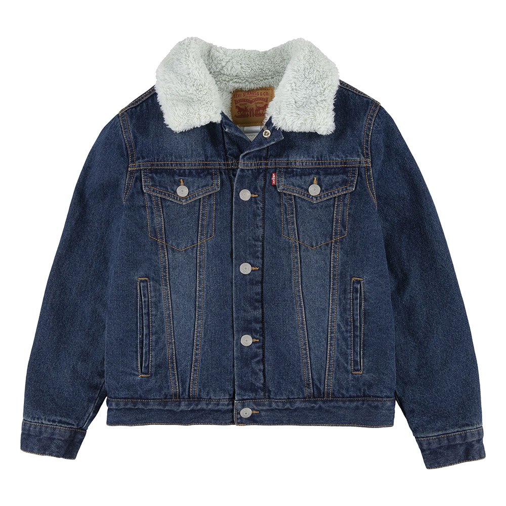 Куртка Levi´s Sherpa Trucker, синий куртка levi´s baby bubble wool trucker коричневый