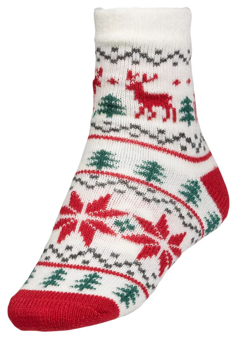Northeast Outfitters Молодежные уютные носки Holiday Cabin Fairisle с оленями, красный