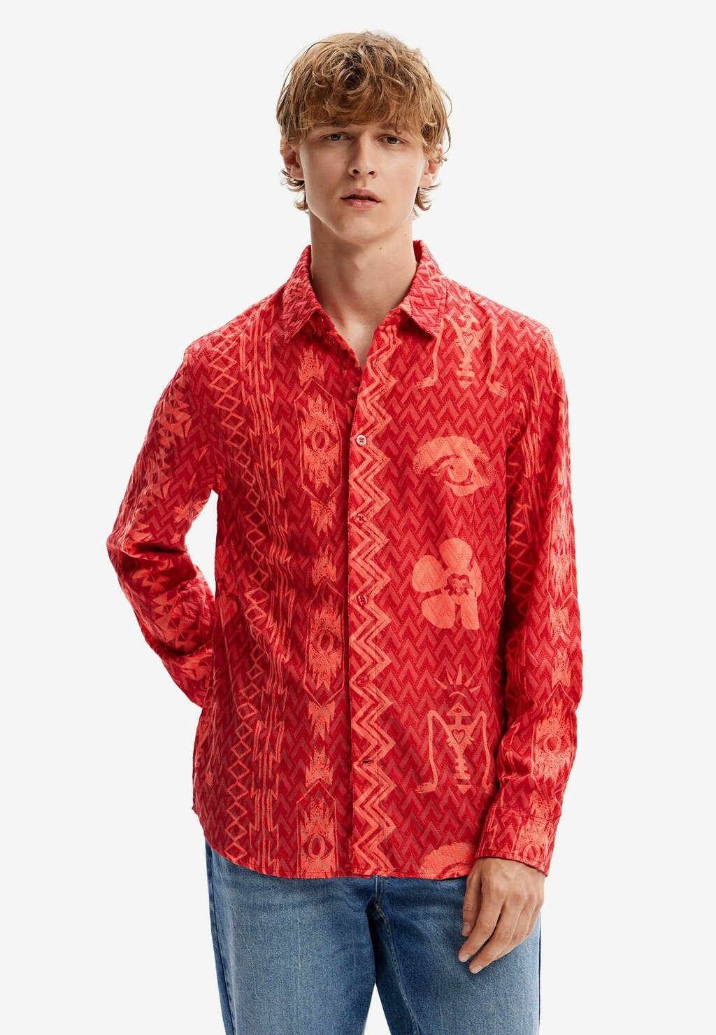 

Рубашка Geometric Desigual, розовый